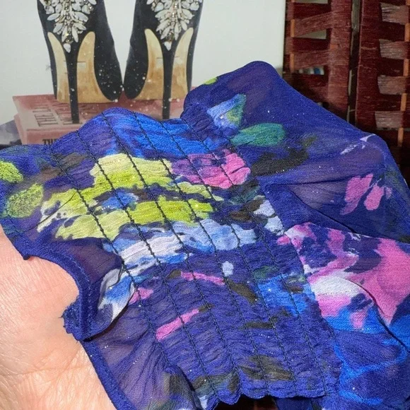 Jessica Howard NWT Blue and Pink Long Sleeve V-Neck Sundress Size 18W - Picture 8 of 10